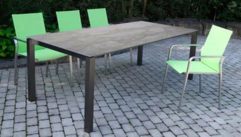 mutoni Tavolo da giardino allungabile Nevio antracite 270x100cm - ceramica nuvolato grigio  