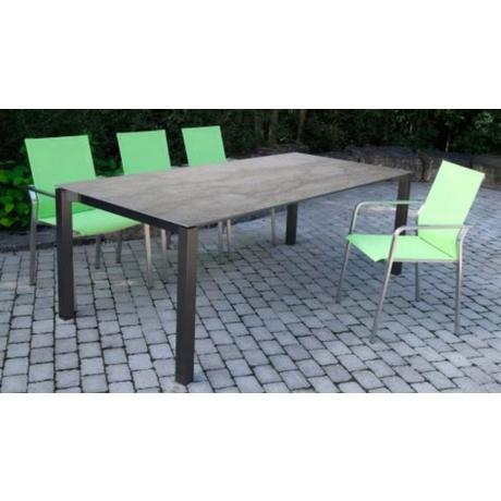 mutoni Tavolo da giardino allungabile Nevio antracite 270x100cm - ceramica nuvolato grigio  