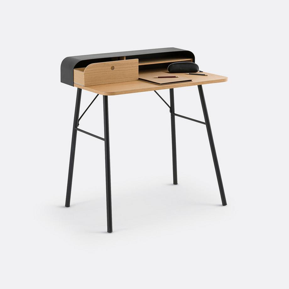 La Redoute Intérieurs Bureau métal acier et placage chêne Jimi  