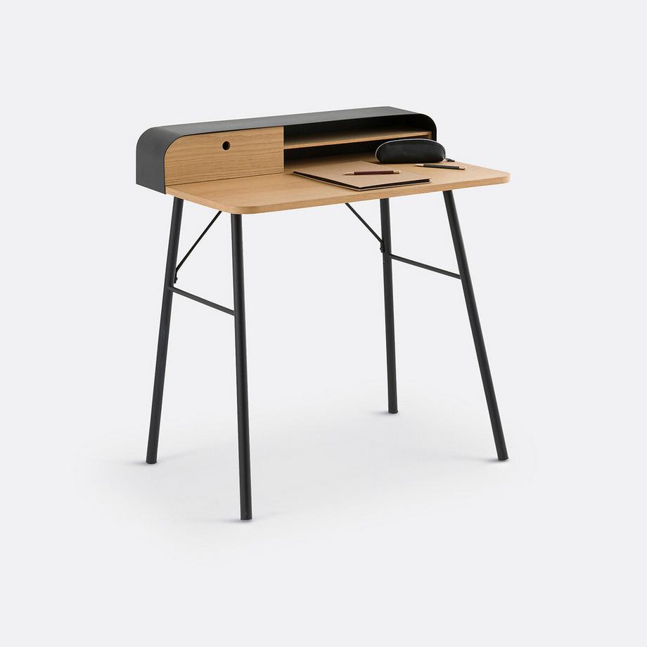 Bureau métal acier et placage chêne Jimi