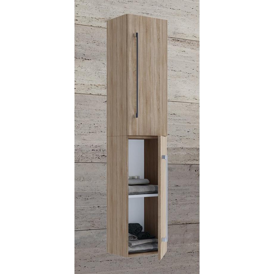VCM Holz Badezimmerschrank | Badmöbel | Wandschrank | Badregal | Badschrank | Hochschrank | Maße ca. H. 150 x B. 33 x T. 22 cm - Badinos 2  