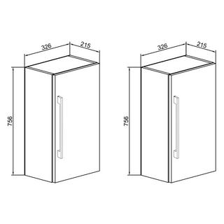 VCM Meubles de salle de bains en bois Étagère de salle de bains Armoire haute Badinos 2  