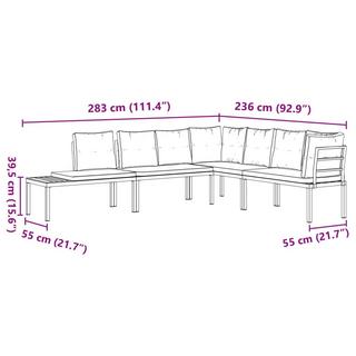 VidaXL set panca Acciaio  