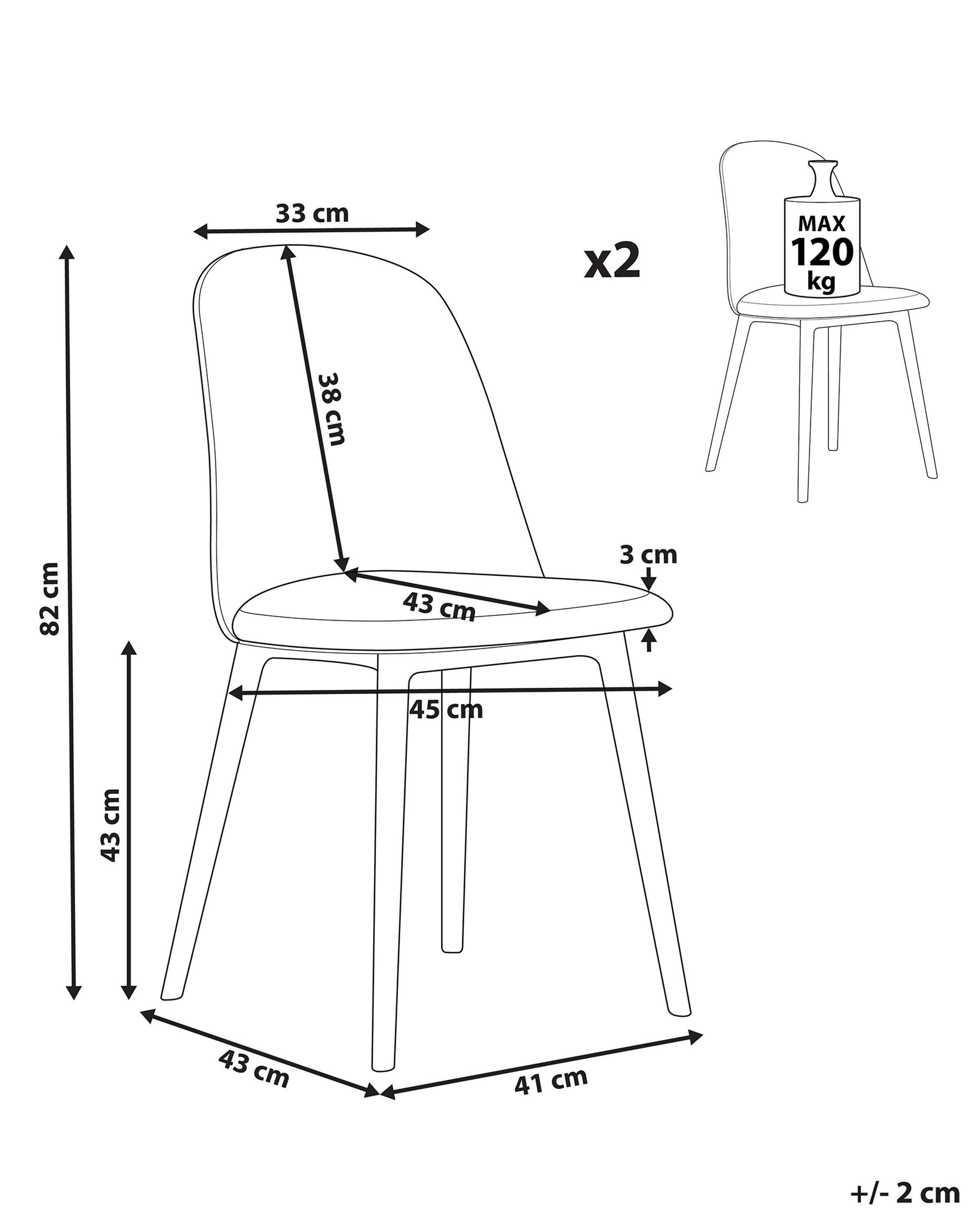 Beliani Set di 2 sedie da pranzo en Materiale sintetico Moderno FOMBY  