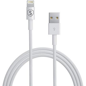 Câble Lightning pour iPhone / iPad, certifié MFi, 2,4A, 12W, 1m - Blanc