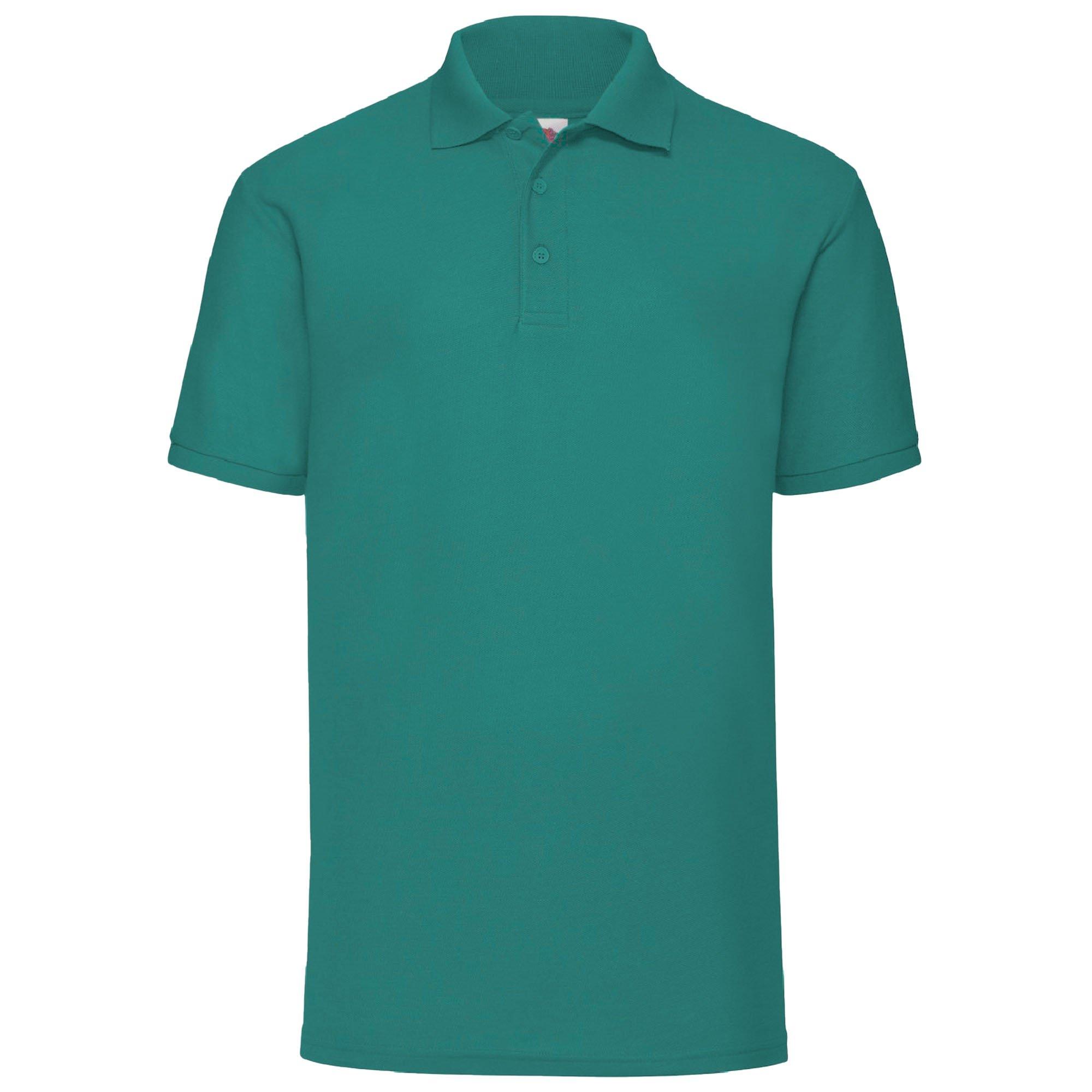 Image of 6535 Pique Kurzarm Polo Shirt Herren Smaragdgrün M