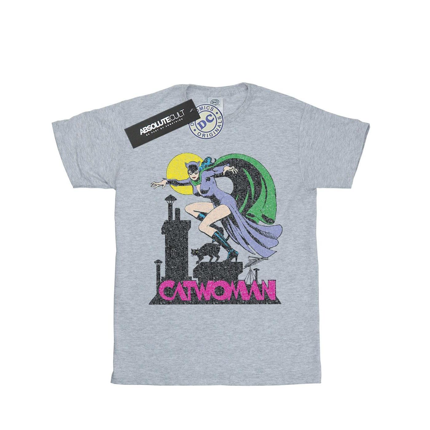 Image of Catwoman Crackle Logo Tshirt Mädchen Grau 152-158