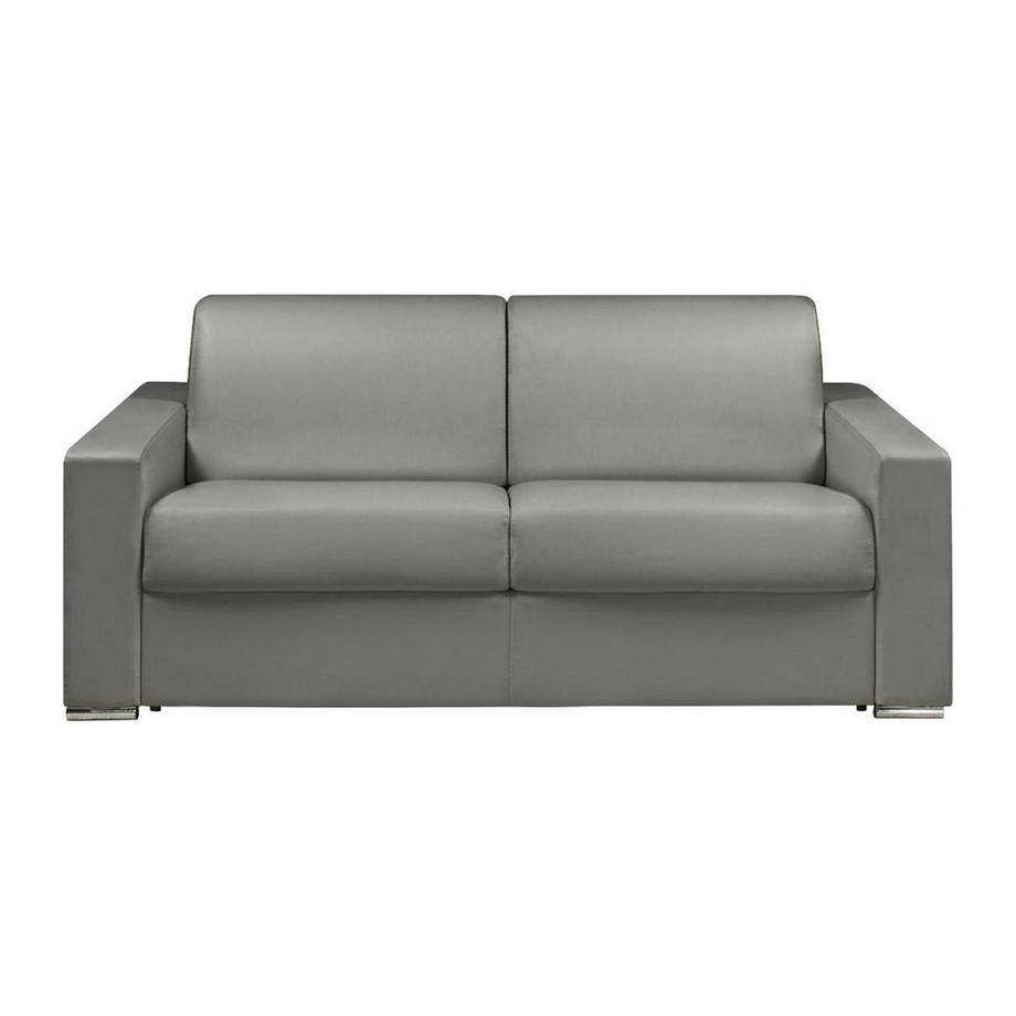 LINEA SOFA Divano letto 3p. ribalta Doghe larghe 140cm Mater. 16cm Memory foam - in Similpelle Grigio - CALITO  