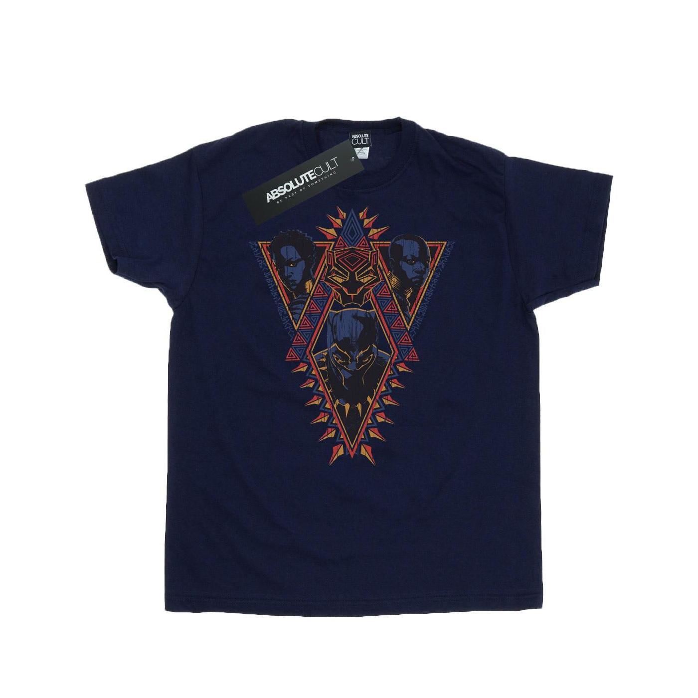 Image of Black Panther Tribal Heads Tshirt Herren Marine XXL