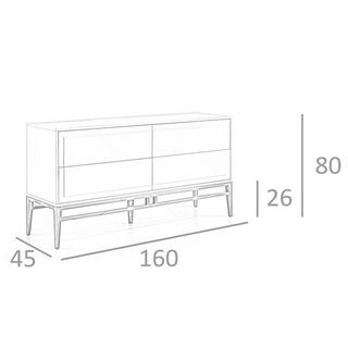 ANGEL CERDA Anrichte in Beige und Nussbaumholz  