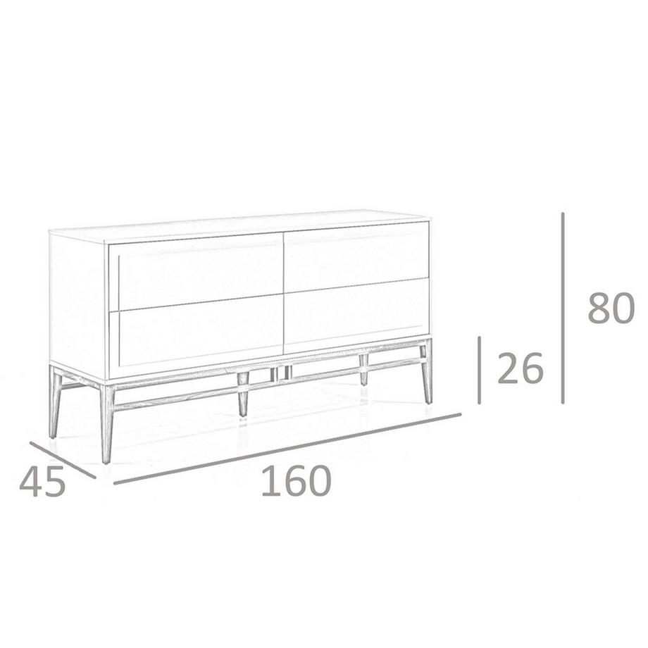 ANGEL CERDA Anrichte in Beige und Nussbaumholz  