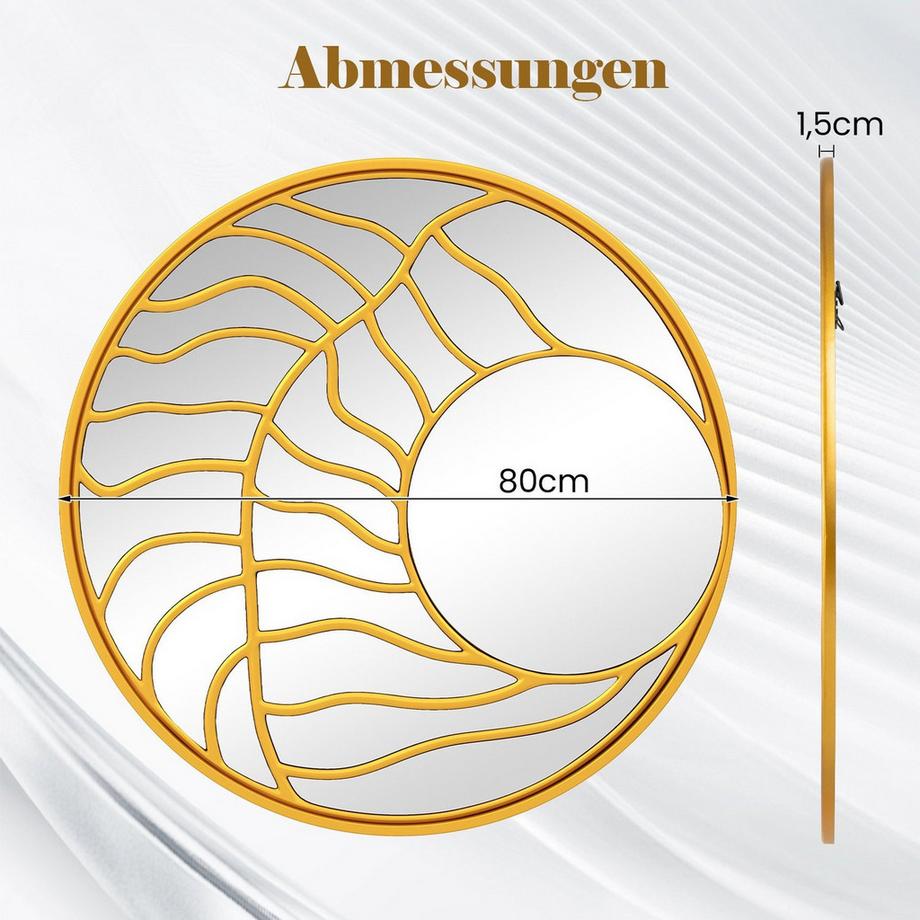 Northix Runder dekorativer Wandspiegel  