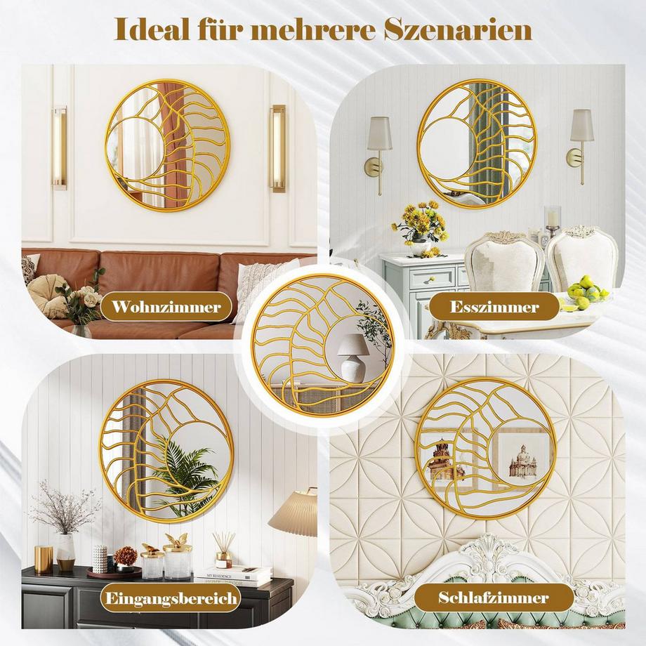 Northix Runder dekorativer Wandspiegel  