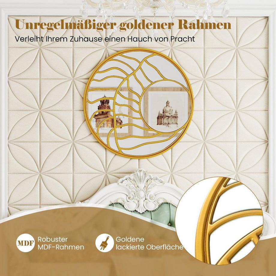 Northix Runder dekorativer Wandspiegel  