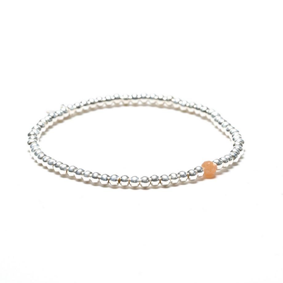 Meleni -  Armband 925 Sterling Silber mit einem Zimt Mondstein