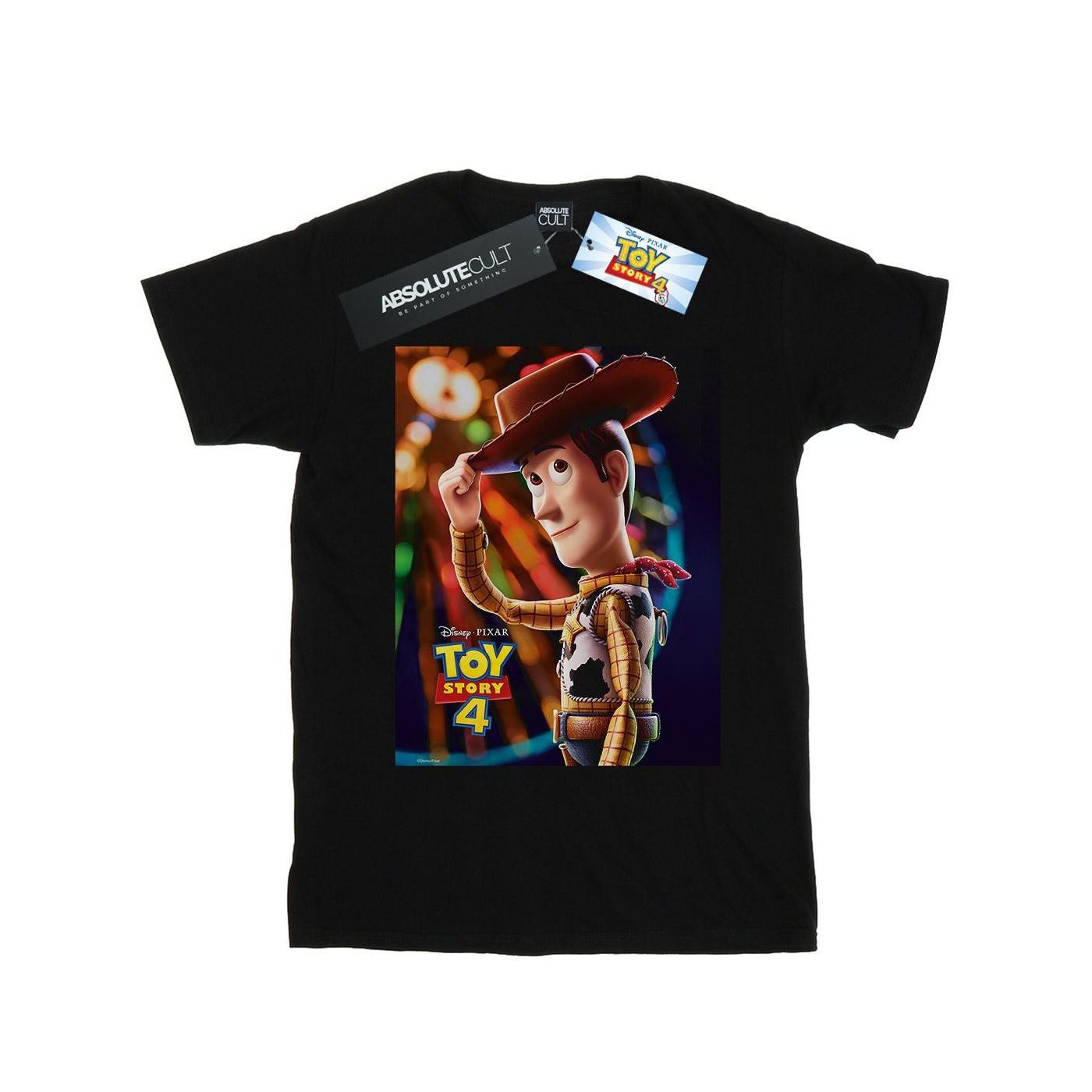 Image of Toy Story 4 Woody Poster Tshirt Damen Schwarz 5XL