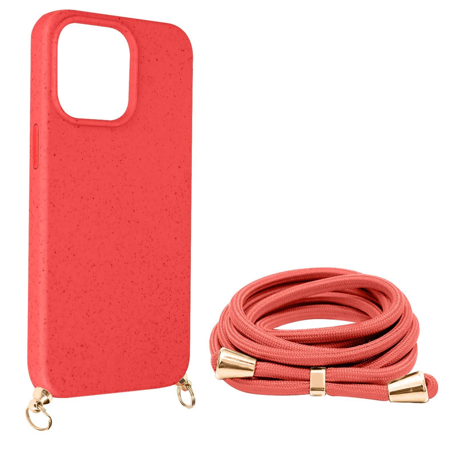 Avizar  Cover cordino iPhone 15 Pro corallo 