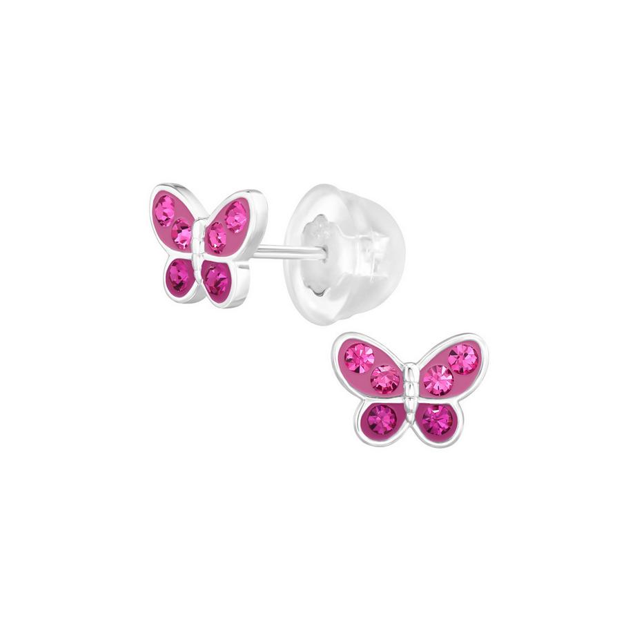 Premium Ohrstecker Schmetterling aus Sterling  mit Kristall