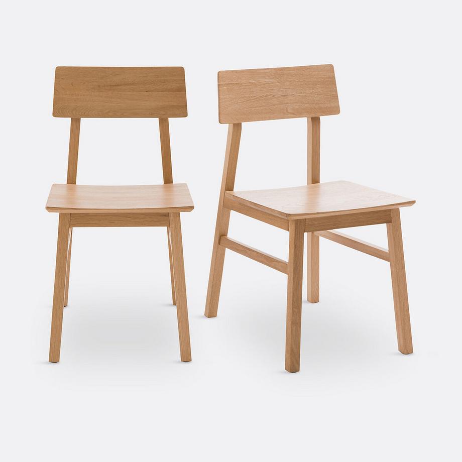 La Redoute Intérieurs Lot de 2 chaises en chêne massif  