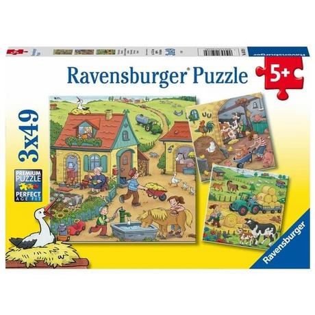Ravensburger  Puzzle Ravensburger Viel los auf dem Bauernhof 3 X 49 Teile 