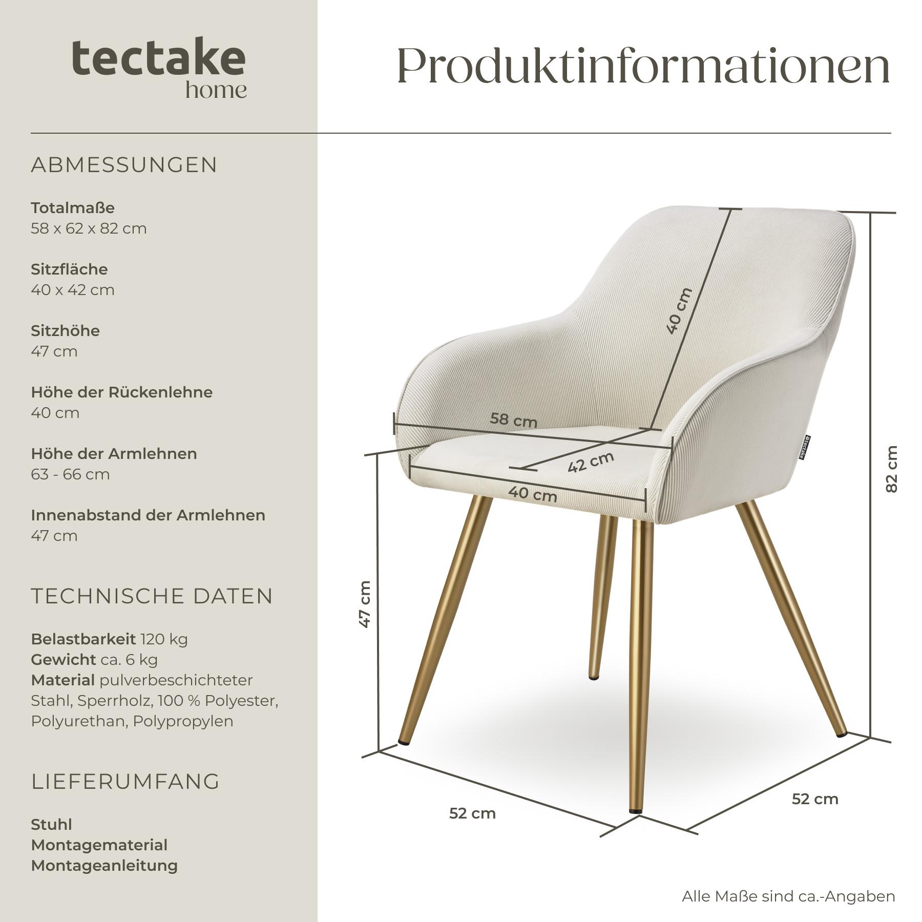 Tectake Chaise Marilyn, aspect corde, rembourrée  