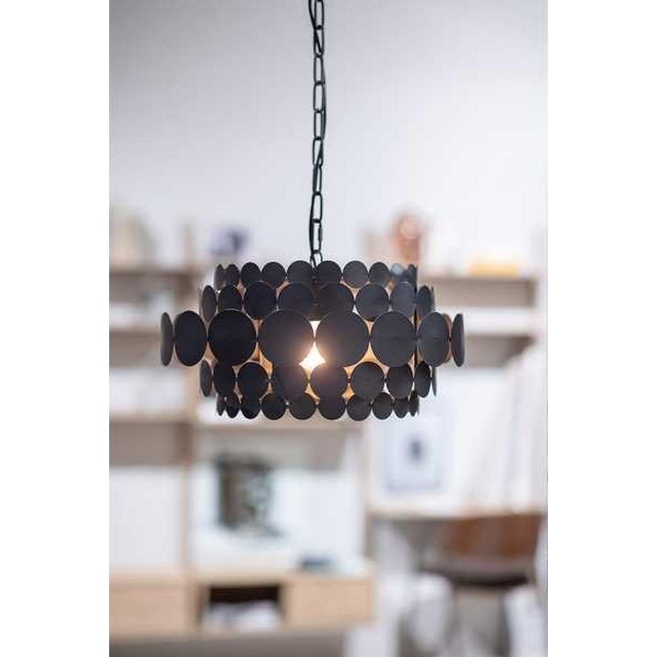 mutoni Lampe à suspension kaki métal noir  