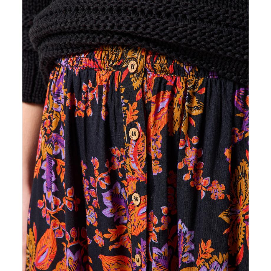 Joe Browns Gonna Lunga con Stampa Floreale e Abbottonatura  