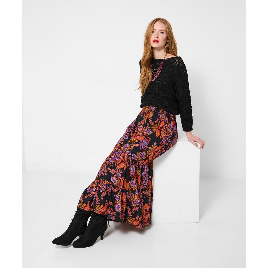 Joe Browns Gonna Lunga con Stampa Floreale e Abbottonatura  