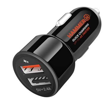 Chargeur Voiture HAMMER 30W 2x USB, Noir