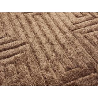 Vente-unique  Tapis shaggy en relief à poils longs - 160 x 230 cm - Marron - MAZE 