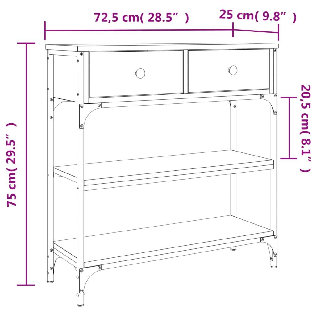 VidaXL Table console bois d'ingénierie  