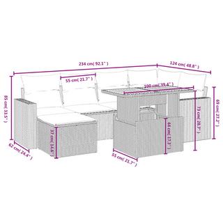 VidaXL Ensemble de canapés de jardin rotin synthétique  