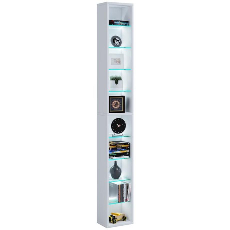 Holzregal stehend | platzsparender CD-Schrank | Elegantes DVD-Regal stehend | Blu-Ray Regal | CD Regal - Rasato