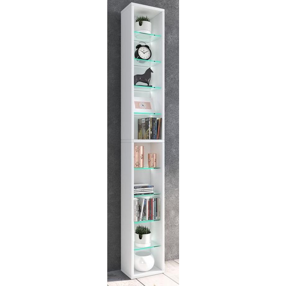 VCM Holzregal stehend | platzsparender CD-Schrank | Elegantes DVD-Regal stehend | Blu-Ray Regal | CD Regal - Rasato  