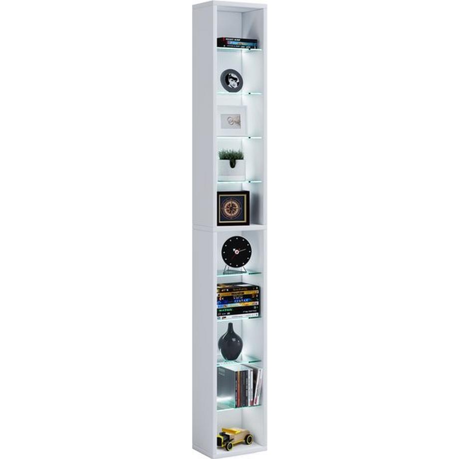 VCM Holzregal stehend | platzsparender CD-Schrank | Elegantes DVD-Regal stehend | Blu-Ray Regal | CD Regal - Rasato  