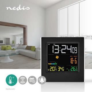 Nedis  Stazione meteorologica | Per interni ed esterni | Incluso sensore meteo wireless | Previsioni meteo | Visualizzazione dell'ora | Display a LED | Funzione sveglia 