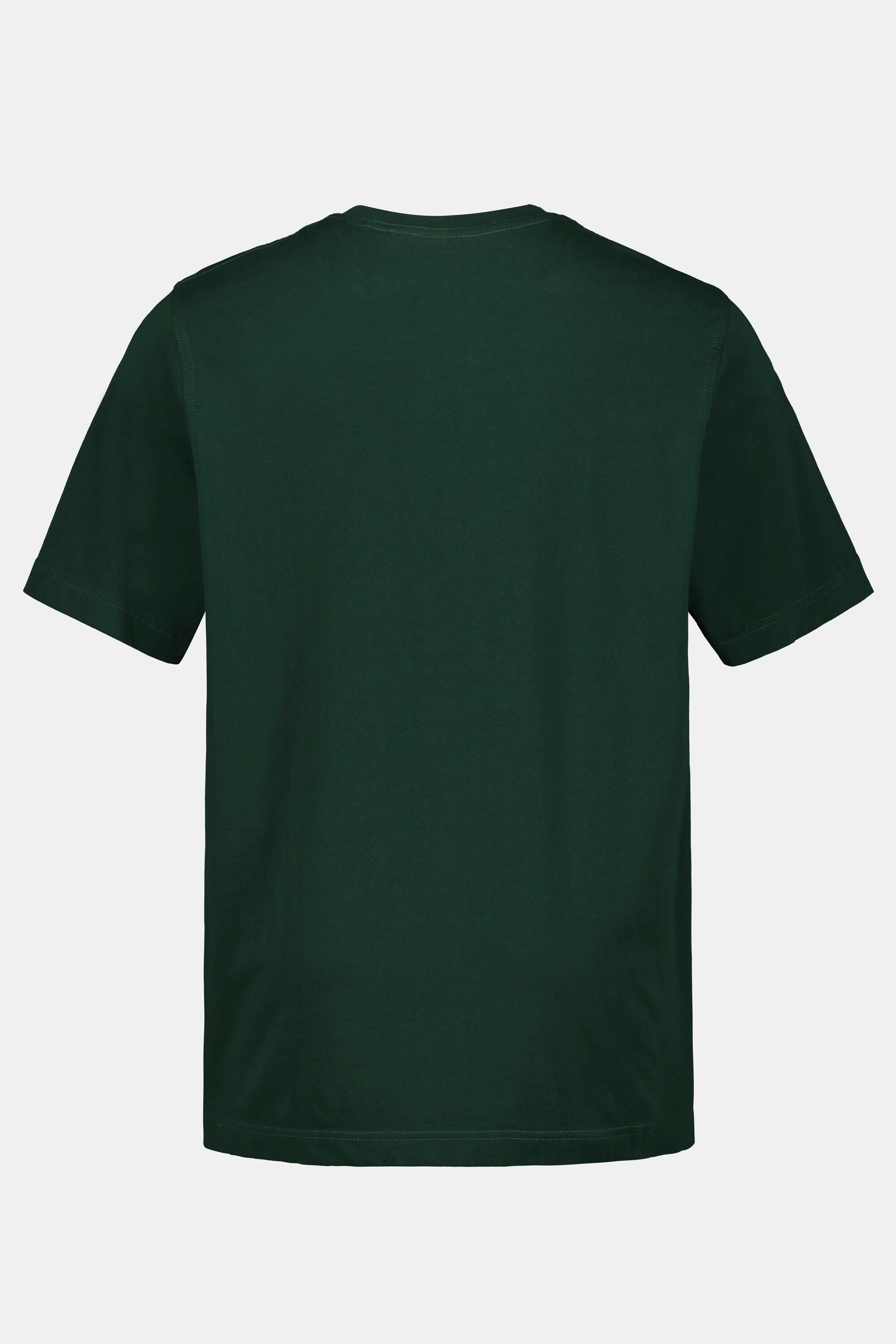 JP1880  T-shirt Basic en coton peigné, col rond vert foncé 