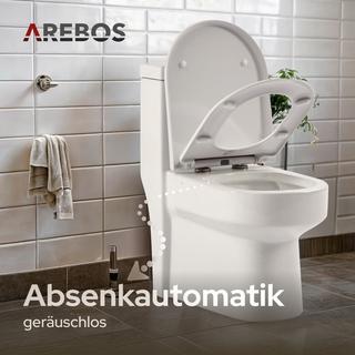 Arebos Coperchio WC con abbassamento automatico Coperchio WC  