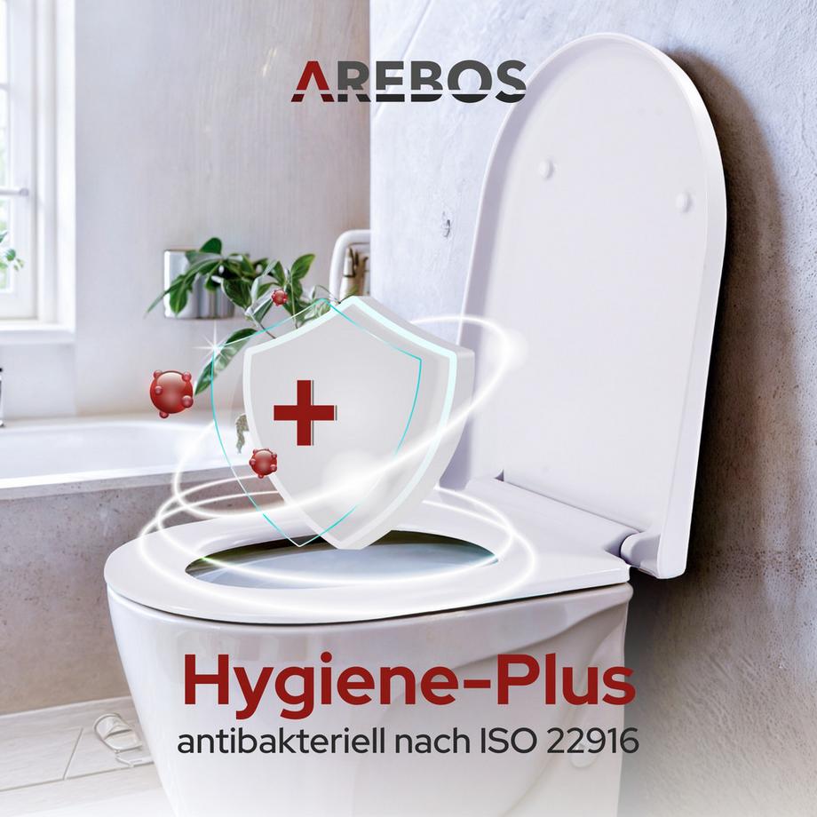 Arebos Toilettendeckel mit Absenkautomatik Klodeckel Toilettensitz  