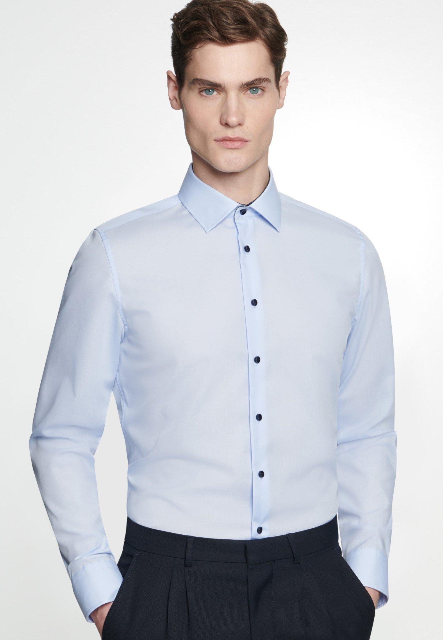 Image of Business Hemd X-slim Fit Langarm Uni Herren Blau 37