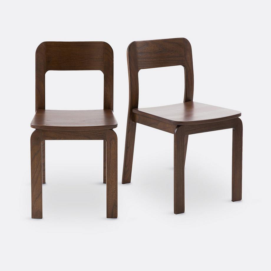 La Redoute Intérieurs Lot de 2 chaises teintées noyer  