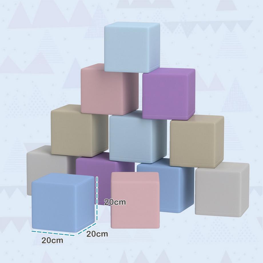 Northio  Blocs de Construction Souples Ensemble de 12 Blocs de Construction en Mousse Blocs de Construction Géants Jouets de Construction pour Enfants de 1 à 3 Ans Cuir Artificiel EPE | 