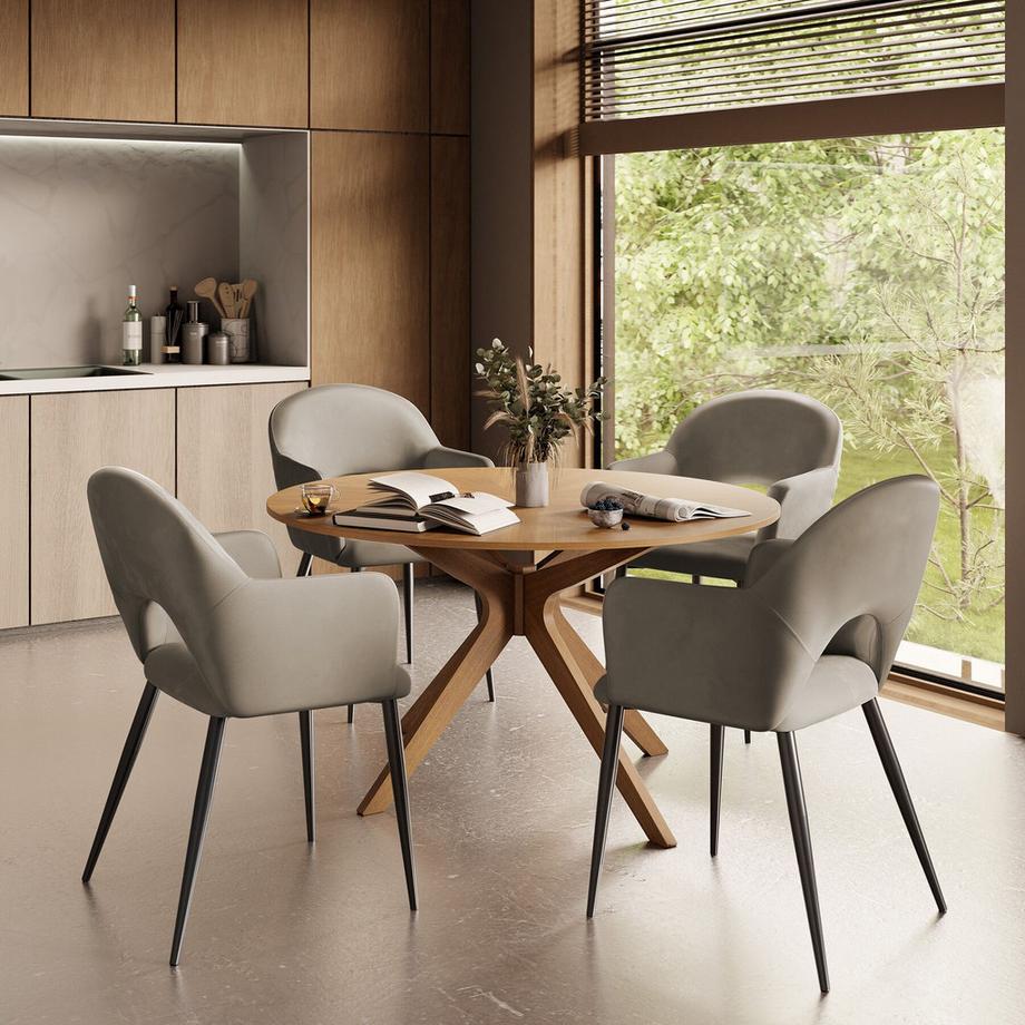 Tectake Fauteuil SACHEL en velours et rembourré  