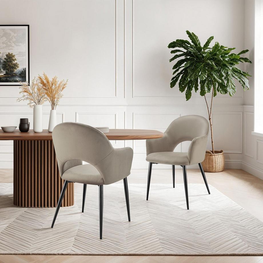 Tectake Fauteuil SACHEL en velours et rembourré  