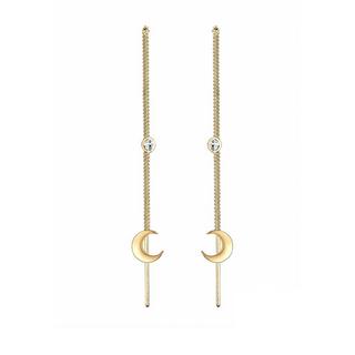 Elli  Boucles d'Oreilles Demi-Lune Et Cristal 