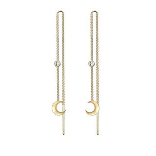 Elli  Boucles d'Oreilles Demi-Lune Et Cristal 