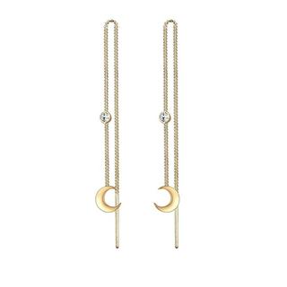 Elli  Boucles d'Oreilles Demi-Lune Et Cristal 