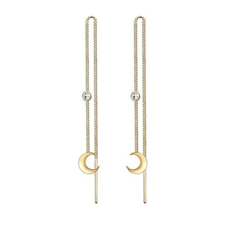 Elli  Boucles d'Oreilles Demi-Lune Et Cristal 