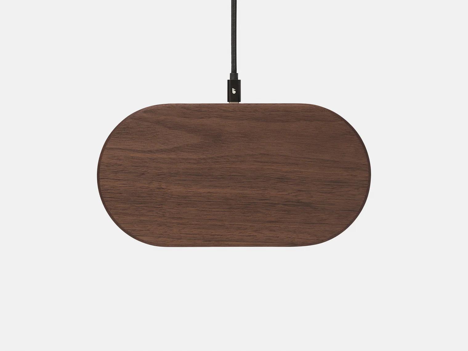 Oakywood  Oakywood Dual Slim Charging Pad Double chargeur sans fil pour téléphone portable - Walnut / AU (Adaptateur type I) 