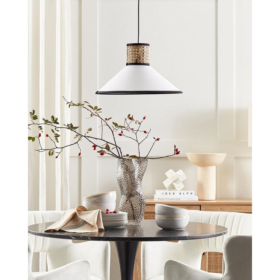 Beliani Hängelampe aus Stoff Modern MANTUA  